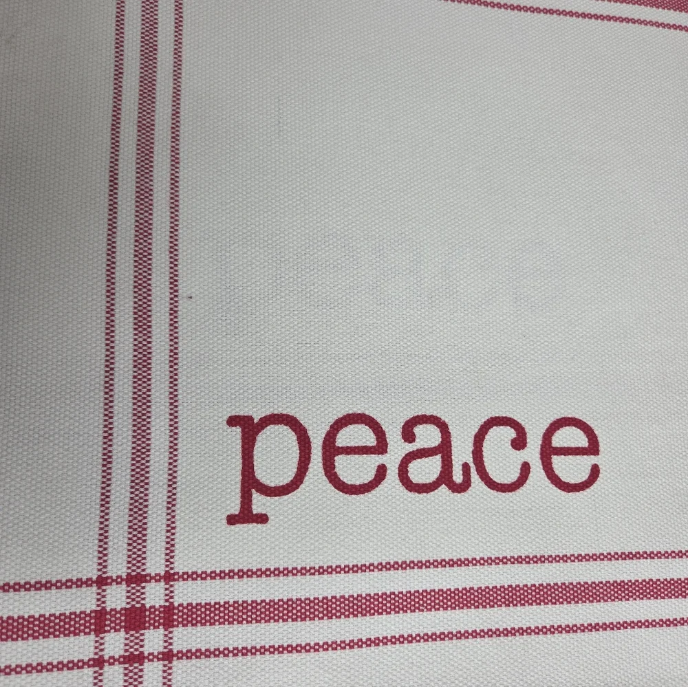 Holiday Time Set Of 6 Christmas Homespun Placemats Joy Peace Merry & Bright